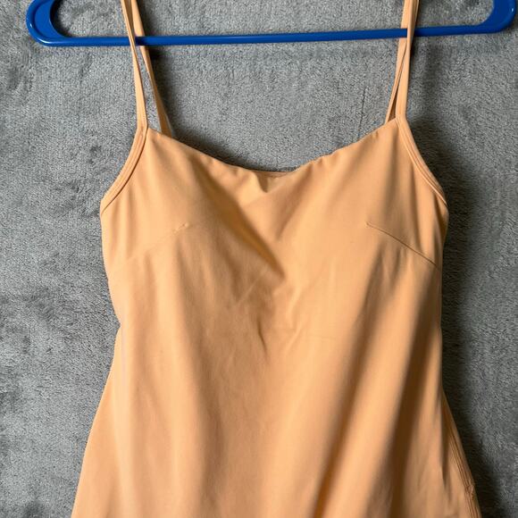 Lululemon Align Cami Strap Dress Peach Bellini Size 4 Bra Shelf Liner Shorts - Picture 2 of 5